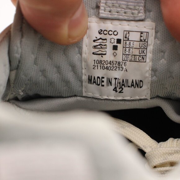 Ecco Biom H4 Golf Gore Tex Shoes Men's 8-8.5 Beig Grey Sneakers Shoes Spikeless - Picture 3 of 12